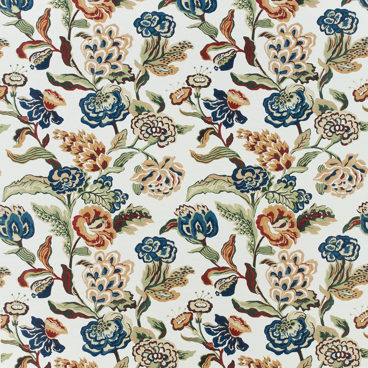 Navesink fabric in cream on navy color - pattern number F985033 - by Thibaut in the Greenwood collection