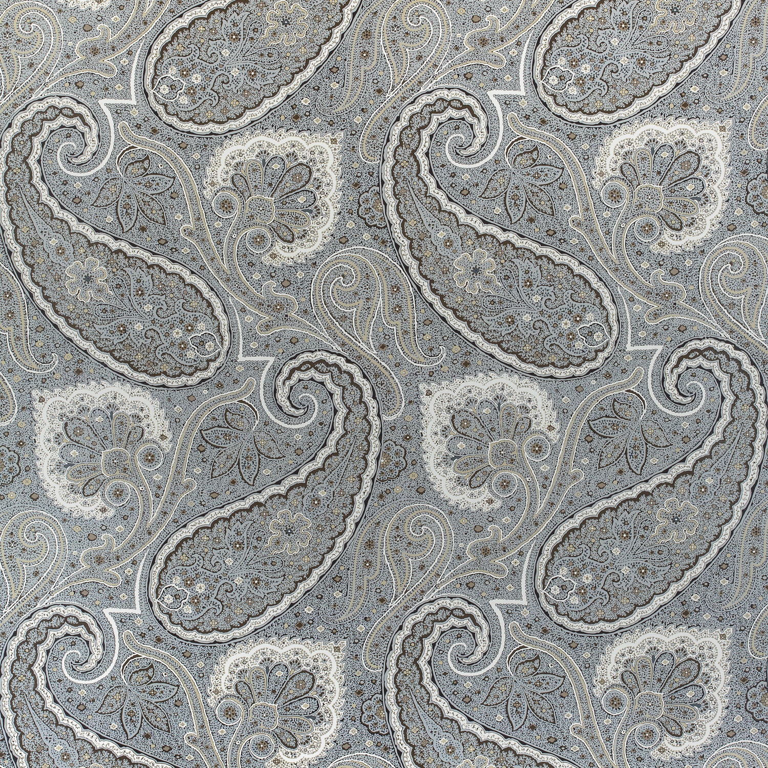 Sherrill Paisley fabric in grey color - pattern number F985077 - by Thibaut in the Greenwood collection