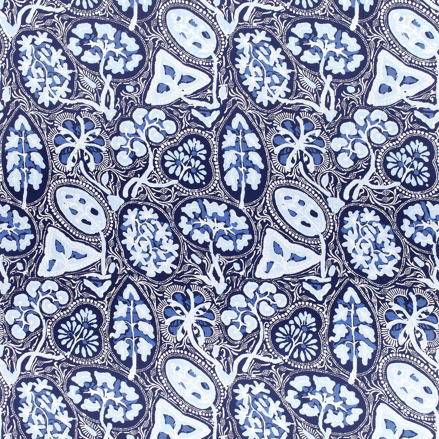 Cochin fabric in navy color - pattern number F988714 - by Thibaut in the Trade Routes collection