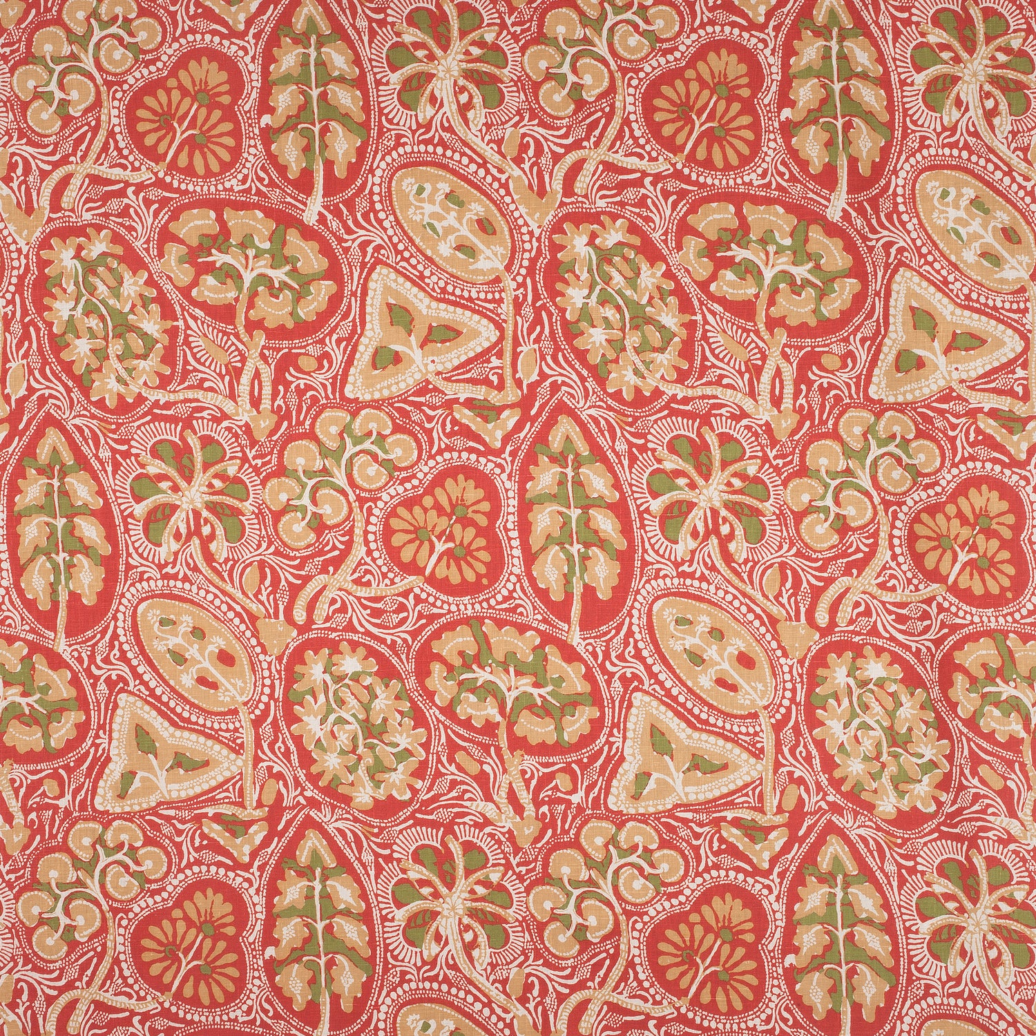 Cochin fabric in red color - pattern number F988717 - by Thibaut in the Trade Routes collection
