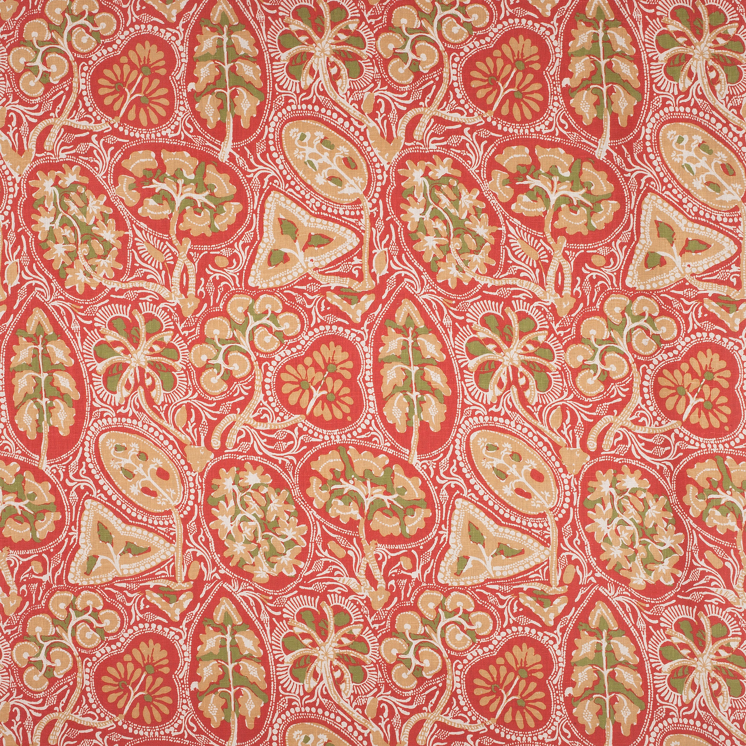 Cochin fabric in red color - pattern number F988717 - by Thibaut in the Trade Routes collection
