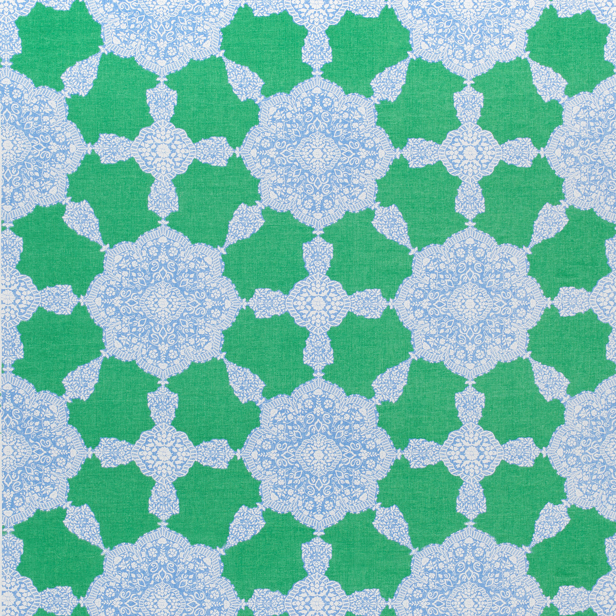 Medallion Paisley fabric in blue and green color - pattern number F988730 - by Thibaut in the Trade Routes collection