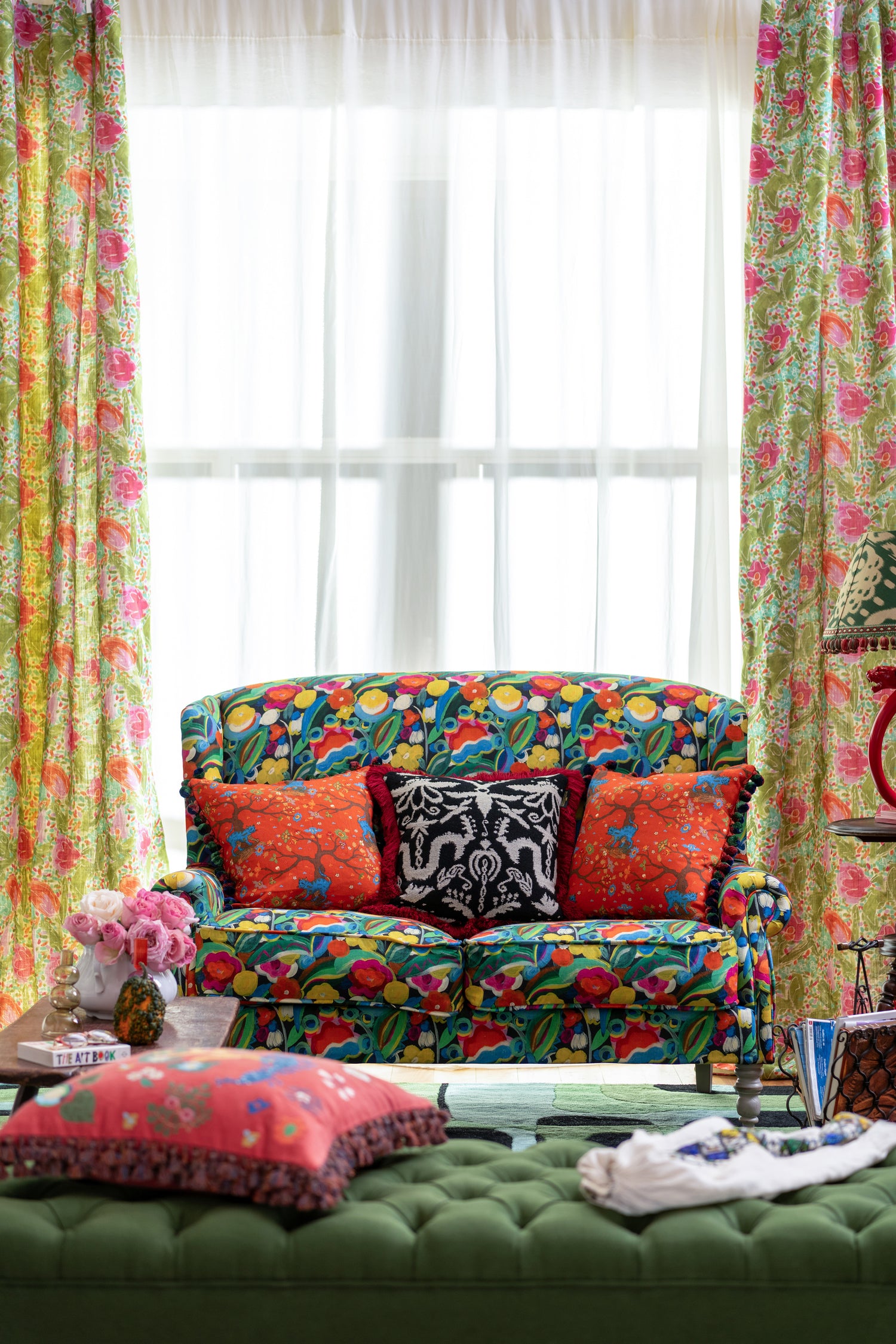 Princess Garden fabric in green color - pattern number FB00175 - by Mind The Gap in the Transylvanian Rhapsody collection