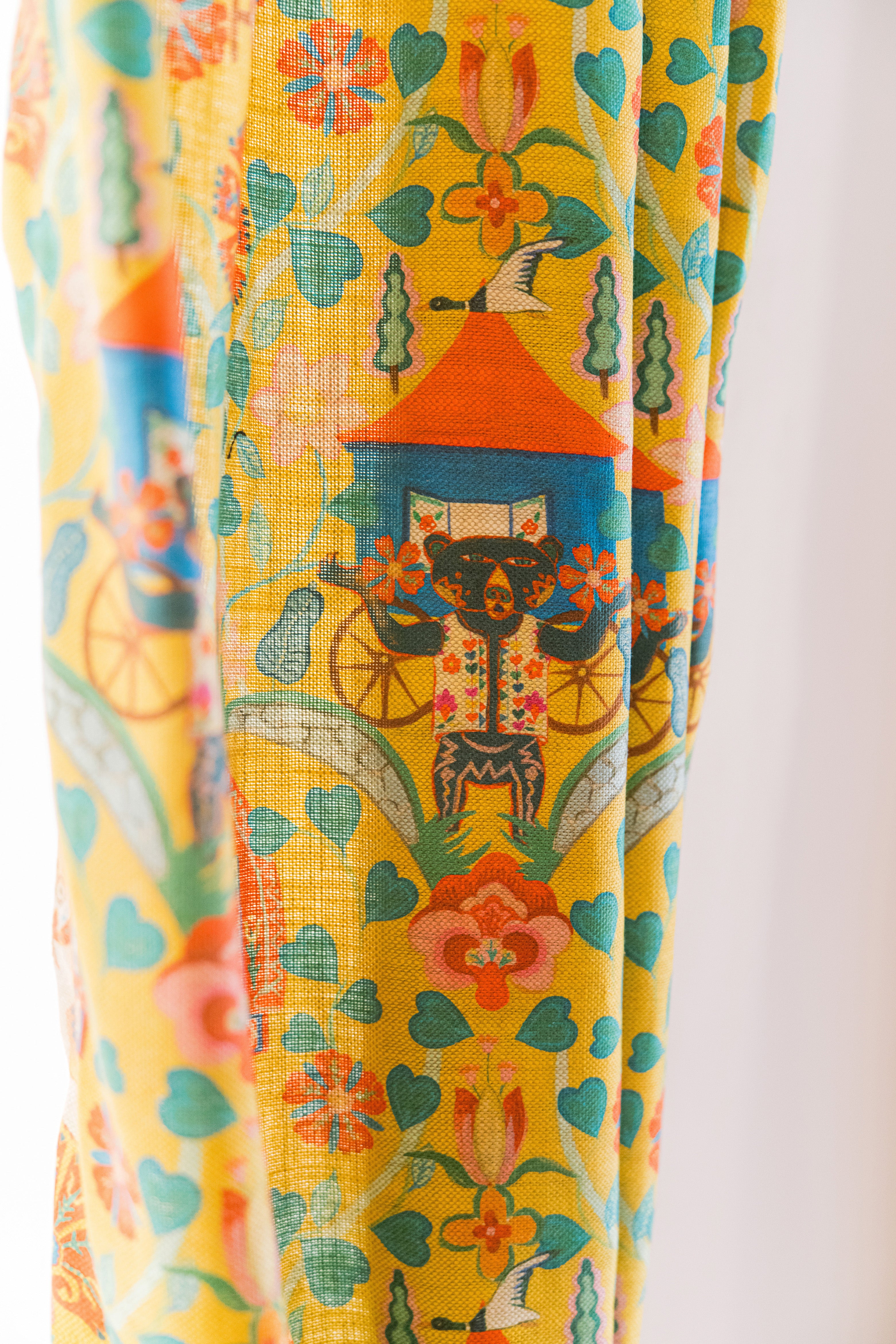 Gypsy Fairytale Lemon fabric in yellow color - pattern number FB00181 - by Mind The Gap in the Transylvanian Rhapsody collection