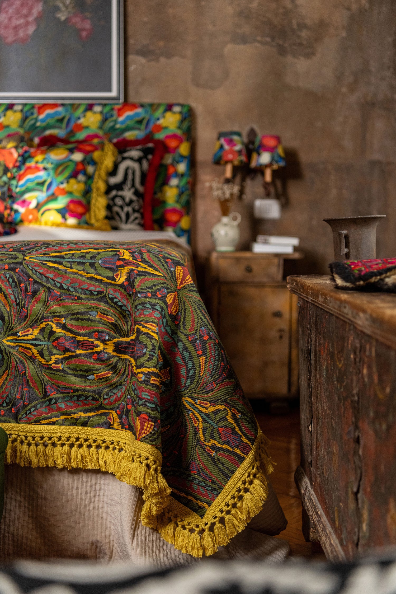 Serenade fabric in green color - pattern number FB00185 - by Mind The Gap in the Transylvanian Rhapsody collection