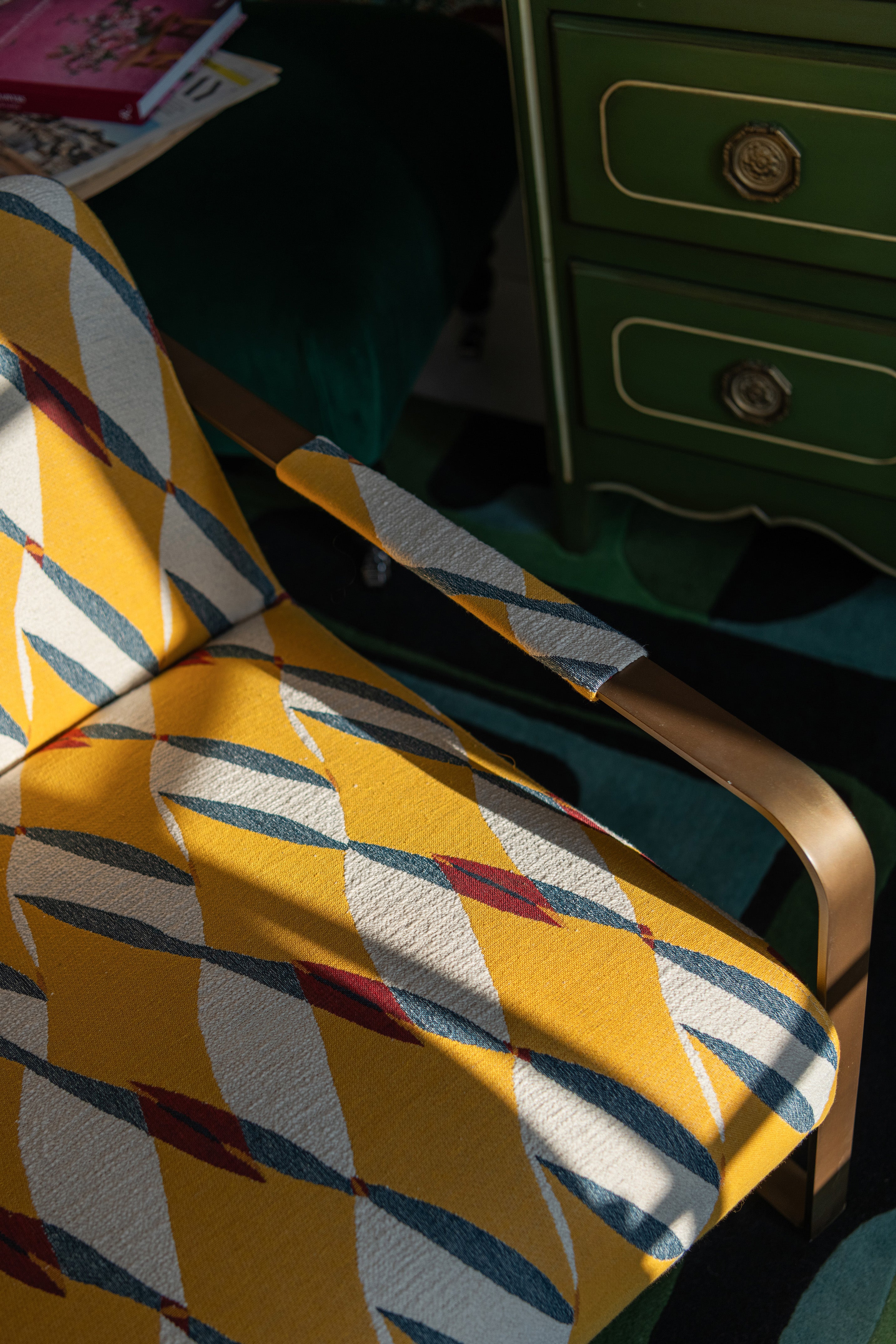 Gloria fabric in yellow color - pattern number FB00187 - by Mind The Gap in the Transylvanian Rhapsody collection