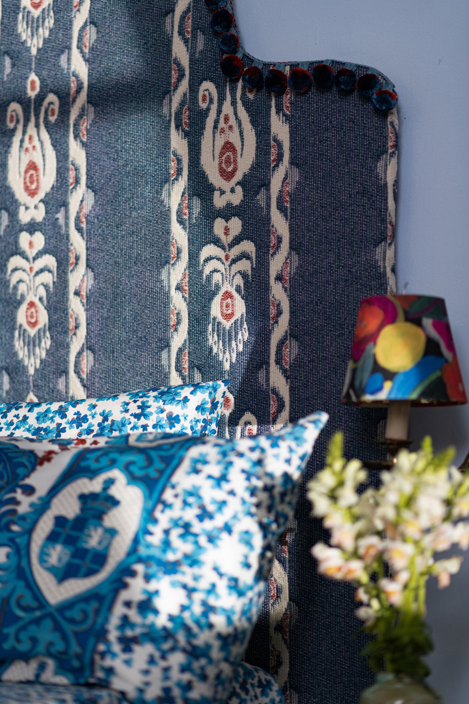 Kiraly Indigo fabric in blue color - pattern number FB00190 - by Mind The Gap in the Transylvanian Rhapsody collection