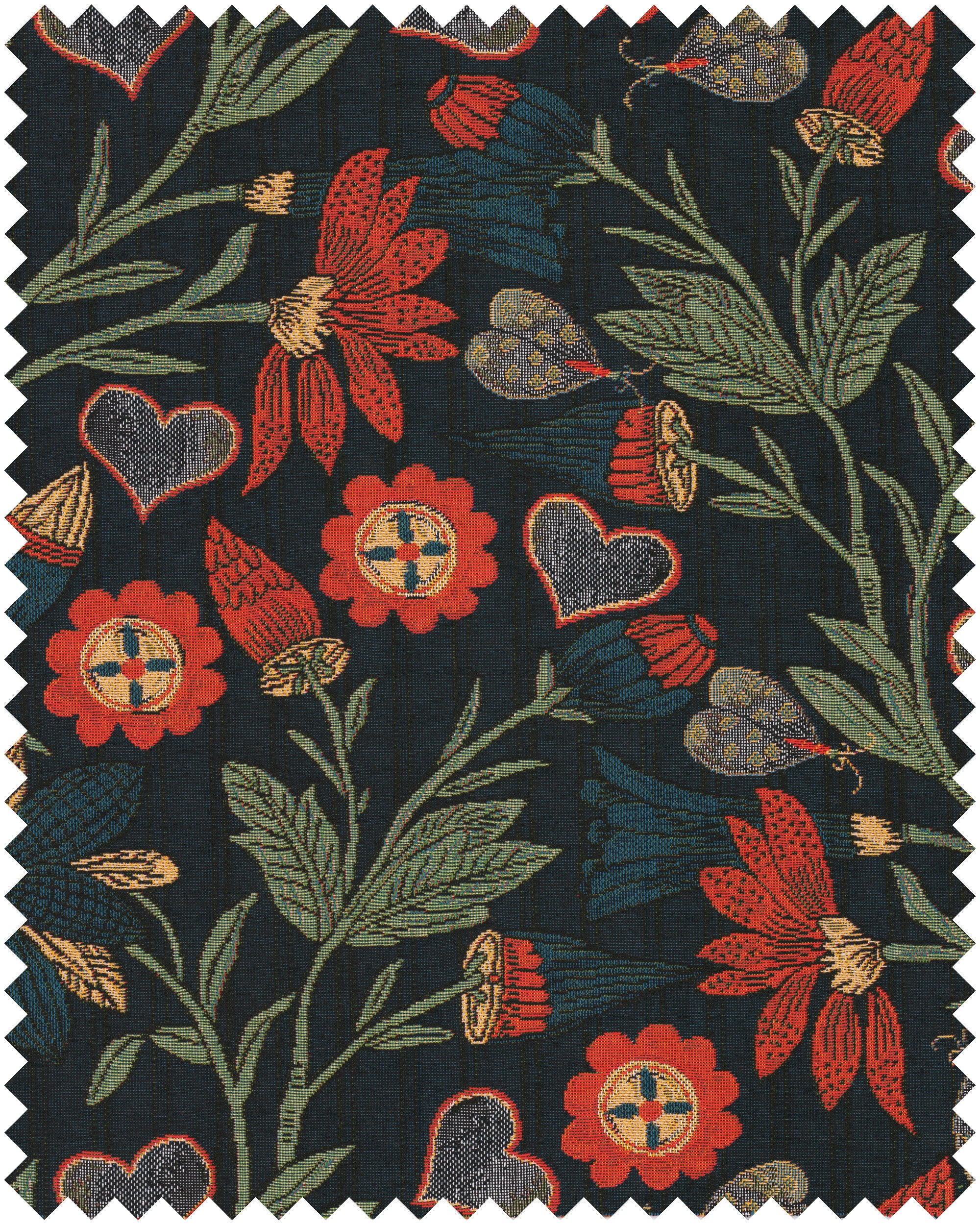Inflorescence fabric in blue color - pattern number FB00194 - by Mind The Gap in the Transylvanian Rhapsody collection