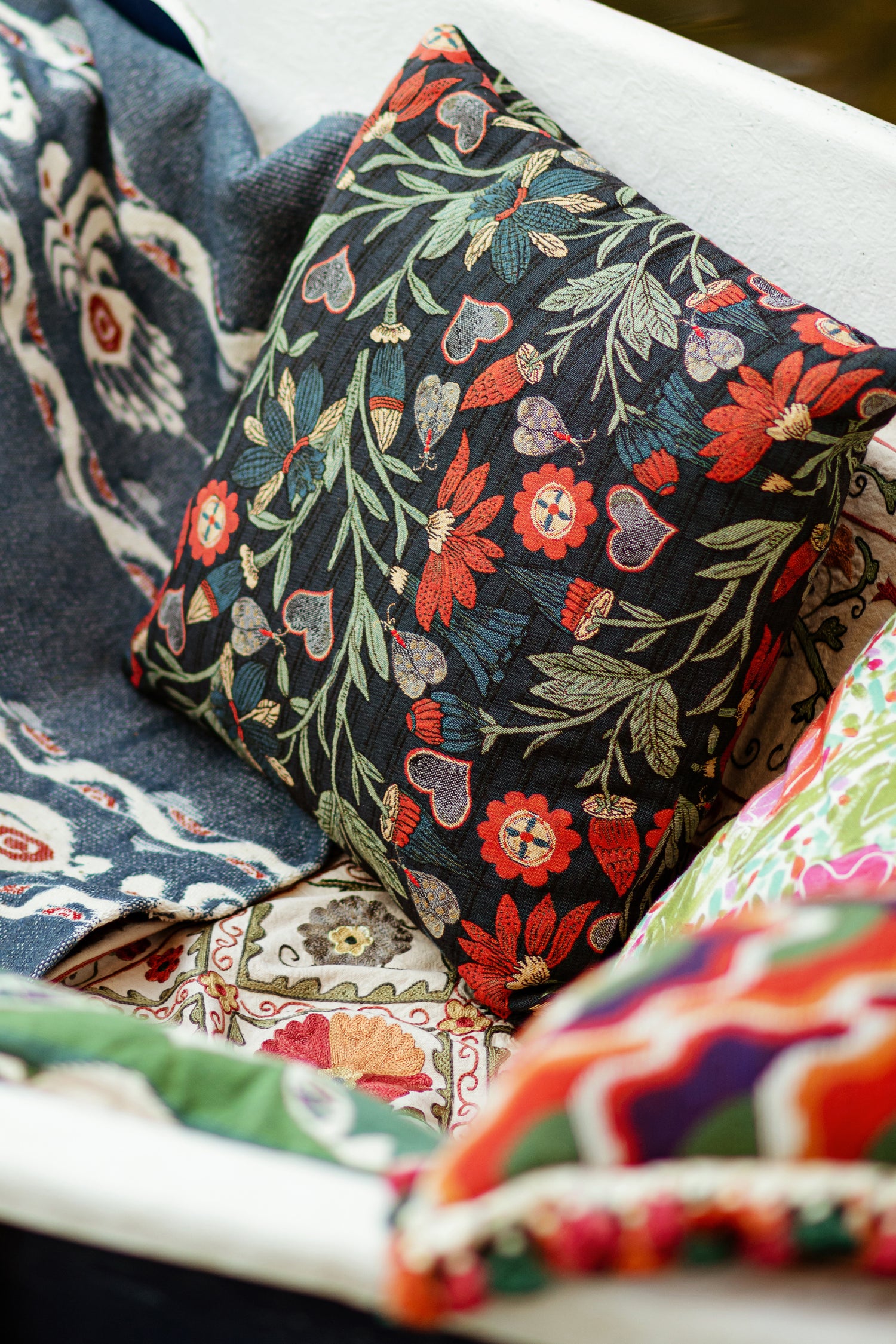 Inflorescence fabric in blue color - pattern number FB00194 - by Mind The Gap in the Transylvanian Rhapsody collection