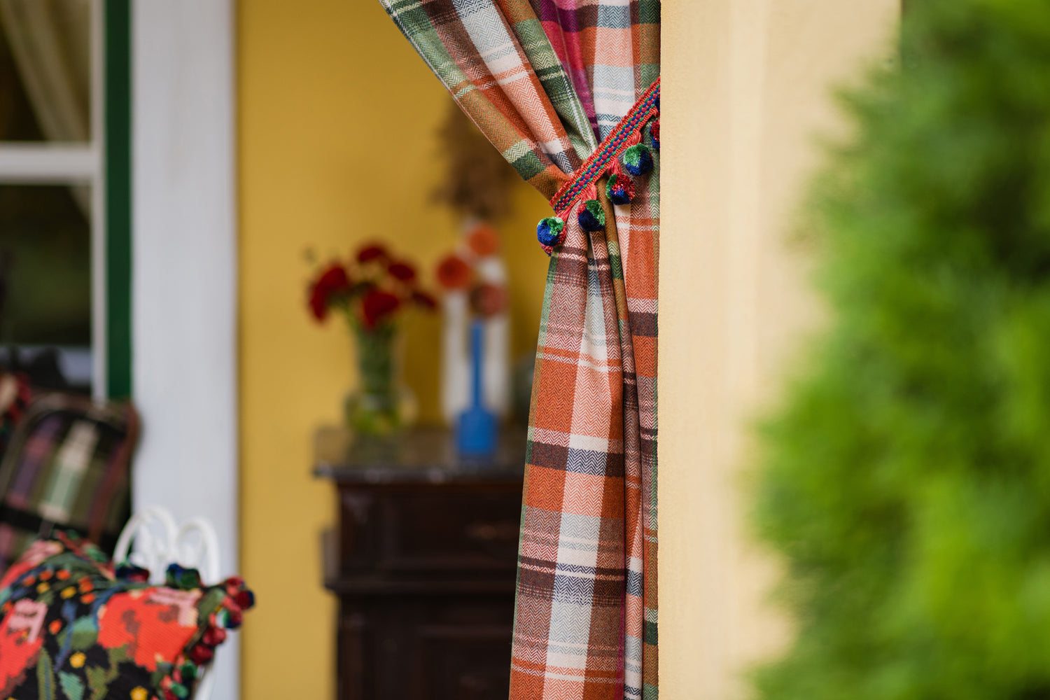 Kerschdorf Plaid / Check Carrot fabric in orange color - pattern number FB00199 - by Mind The Gap in the Transylvanian Rhapsody collection