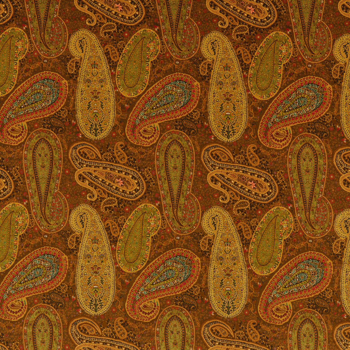 Peregrine Paisley Velvet fabric in spice color - pattern FD2002.T30.0 - by Mulberry in the Mulberry Long Weekend collection