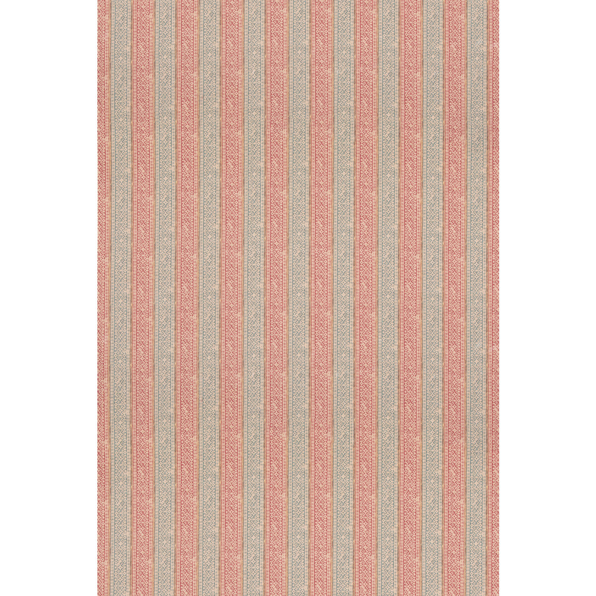 Ladbroke Stripe fabric in teal/red color - pattern number FD2018.R52.0 - by Mulberry in the Mulberry Small Prints collection