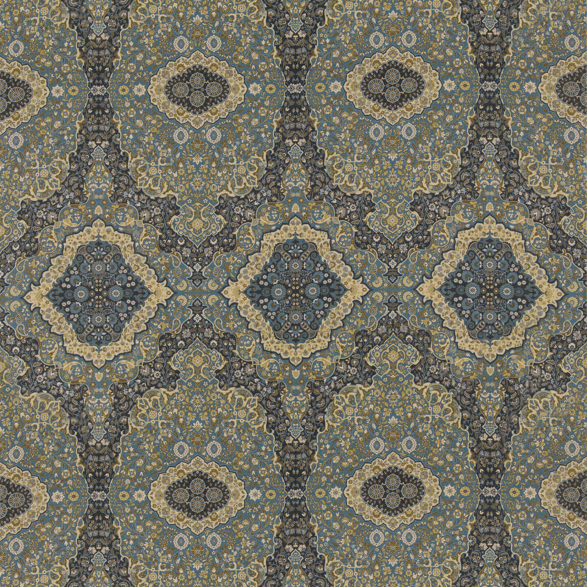 Woodland Paisley fabric in indigo color - pattern number FD2028.H10.0 - by Mulberry in the Mulberry Country Walk collection