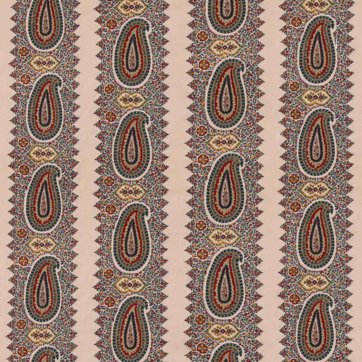 Paisley Stripe fabric in indigo red color - pattern number FD2030.G103.0 - by Mulberry in the Mulberry Country Walk collection