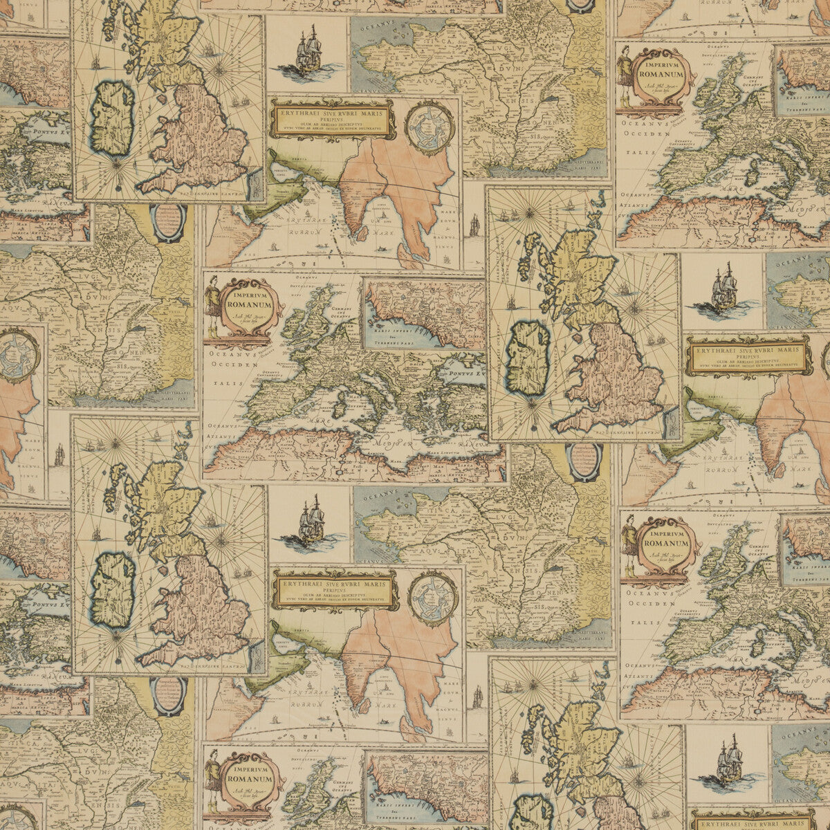 Bohemian Travels Velvet fabric in multi color - pattern FD289.Y101.0 - by Mulberry in the Bohemian Travels collection