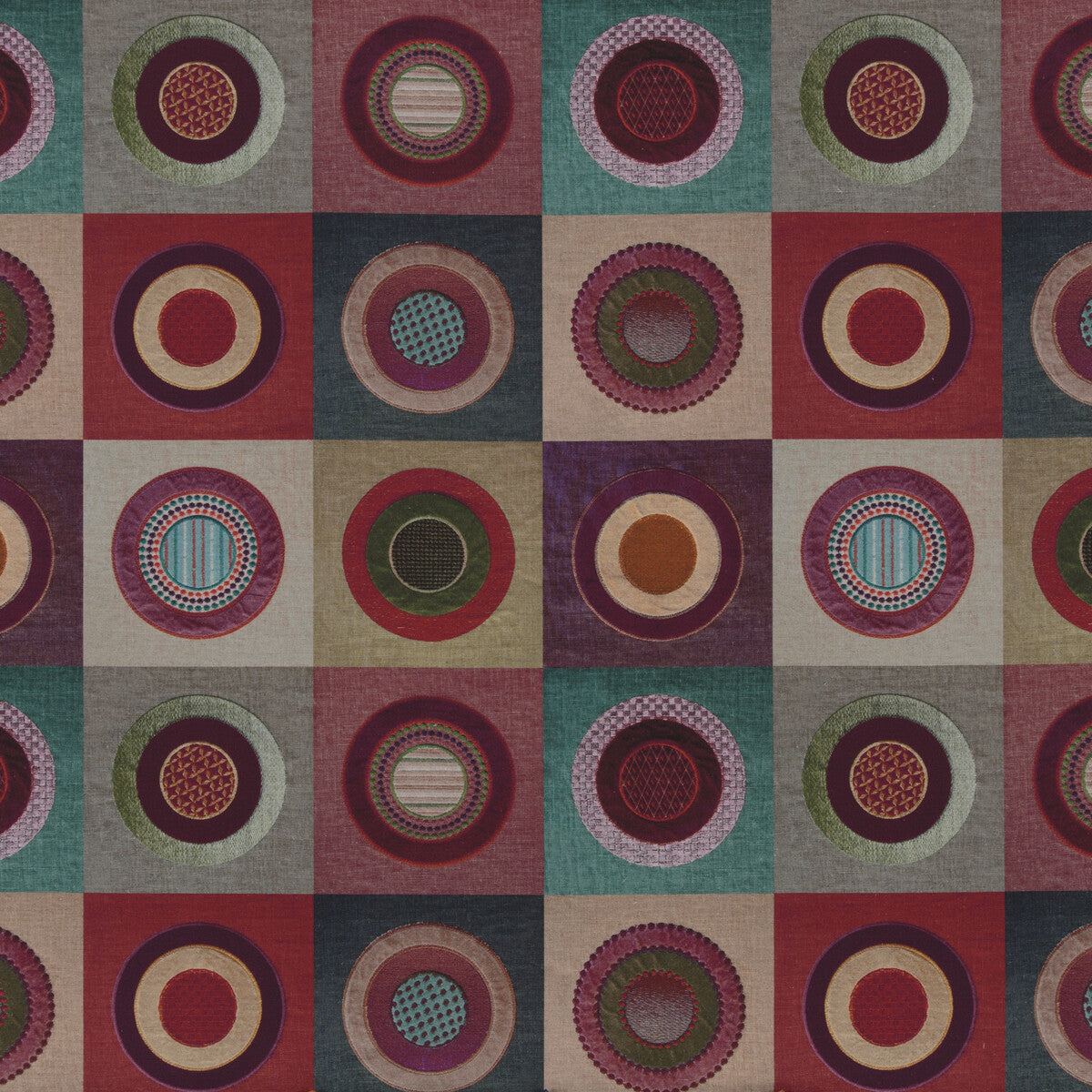Dress Circle Linen fabric in red color - pattern FD291.V106.0 - by Mulberry in the Festival collection