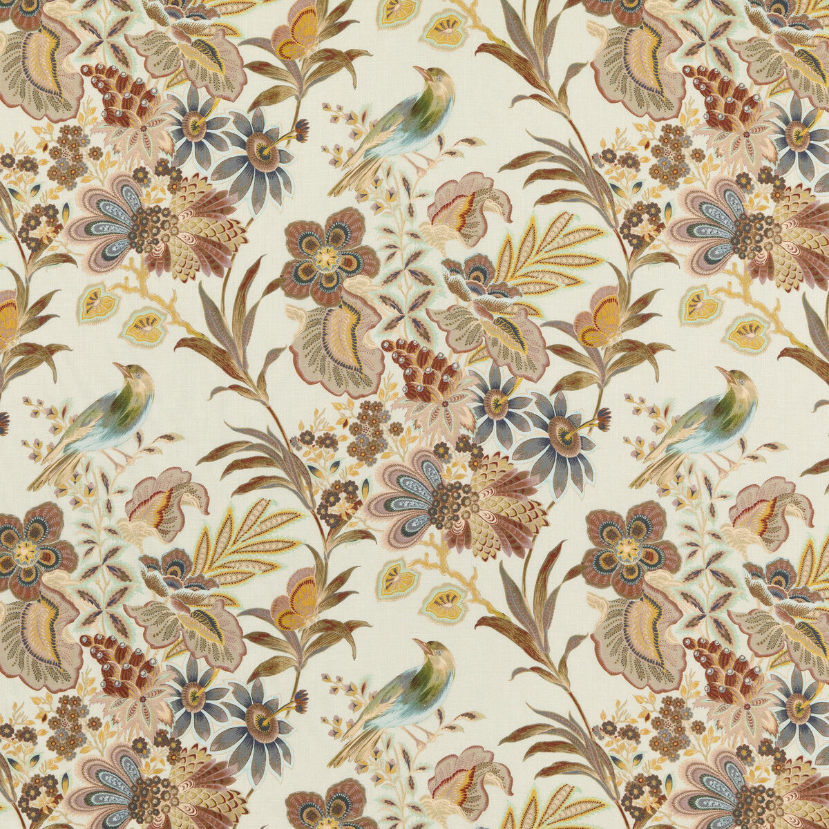 Artist Garden fabric in spice color - pattern FD303.T30.0 - by Mulberry in the Modern Country II collection