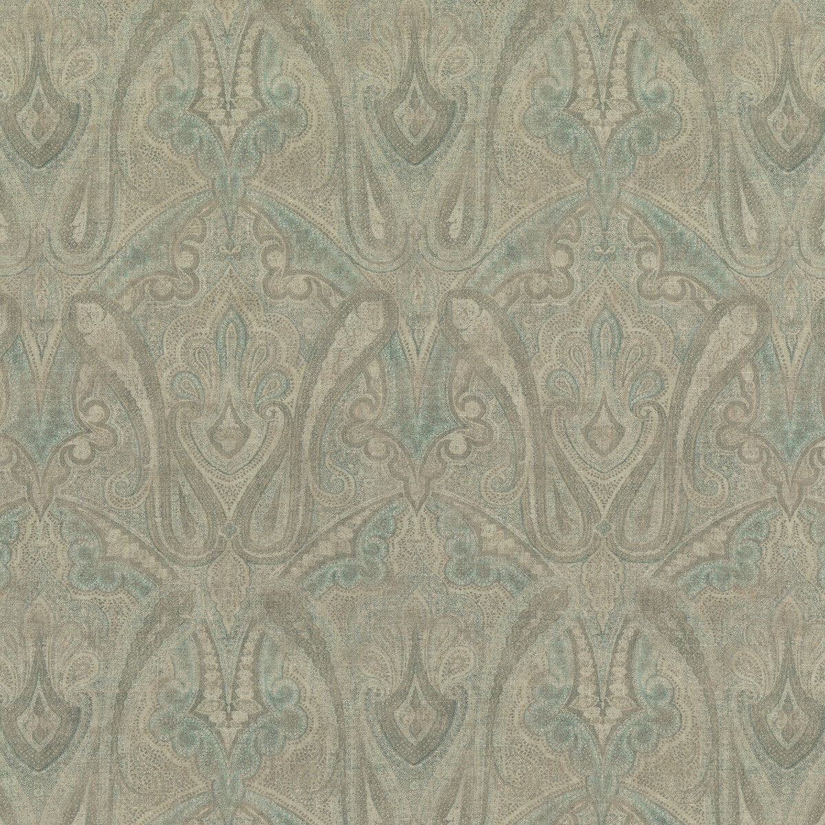 Canvas Paisley fabric in sage color - pattern FD307.S108.0 - by Mulberry in the Modern Country II collection