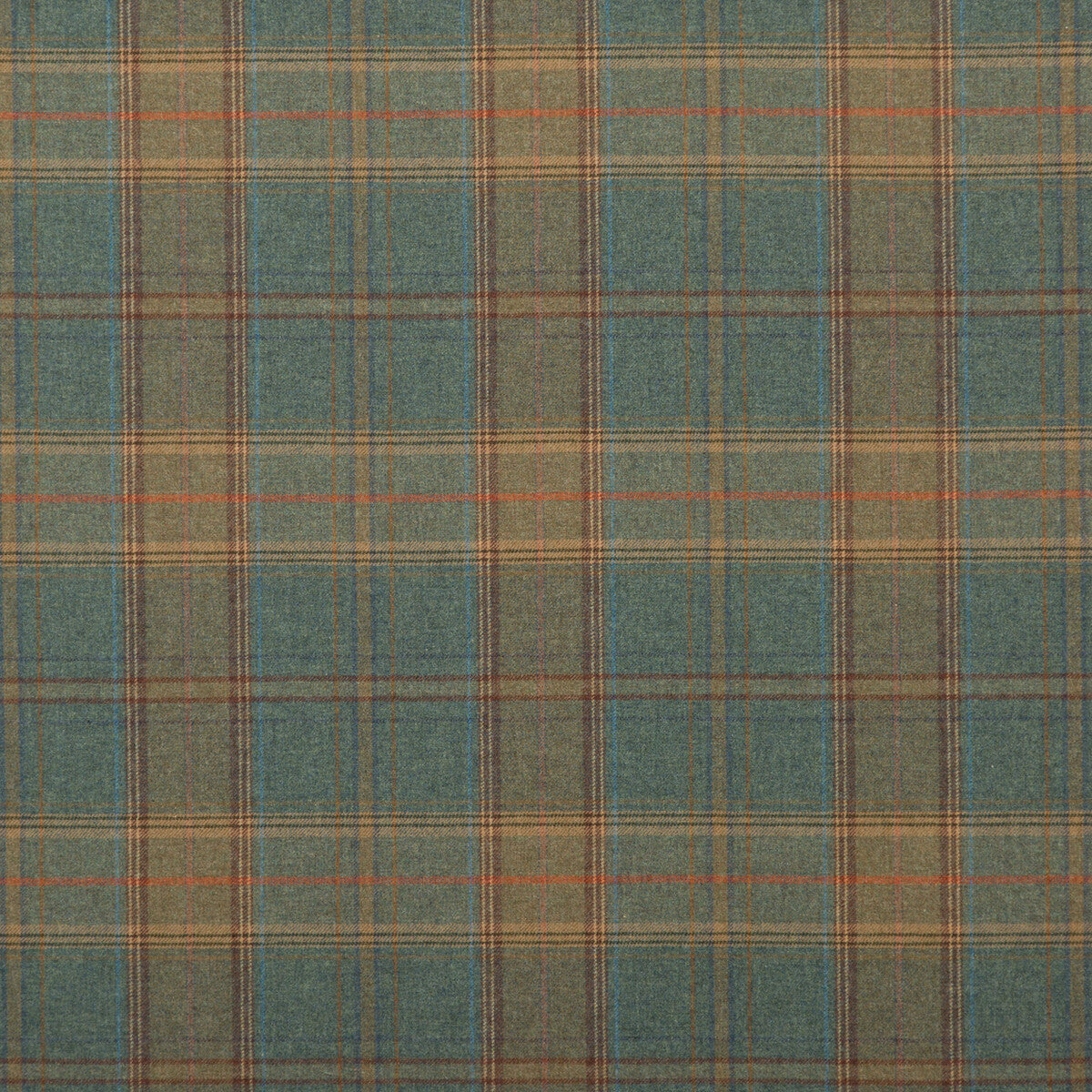 Shetland Plaid fabric in teal color - pattern FD344.R11.0 - by Mulberry in the Bohemian Romance collection