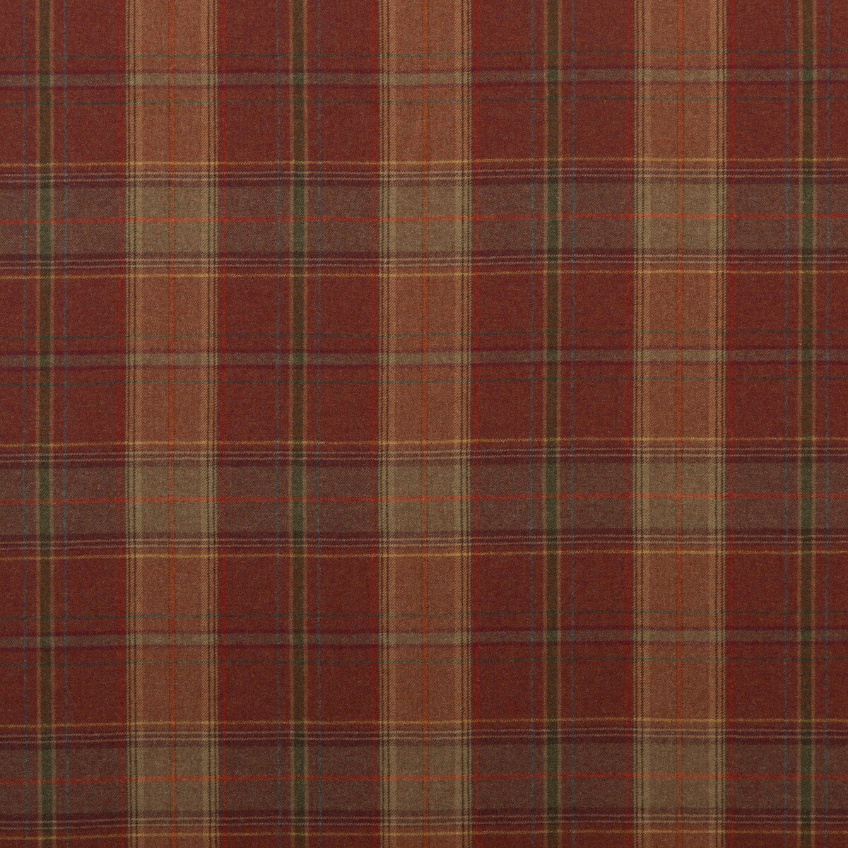 Shetland Plaid fabric in russet color - pattern FD344.V55.0 - by Mulberry in the Bohemian Romance collection