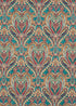 Bohemian Paisley fabric in teal color - pattern FD728.R11.0 - by Mulberry in the Bohemian Travels collection