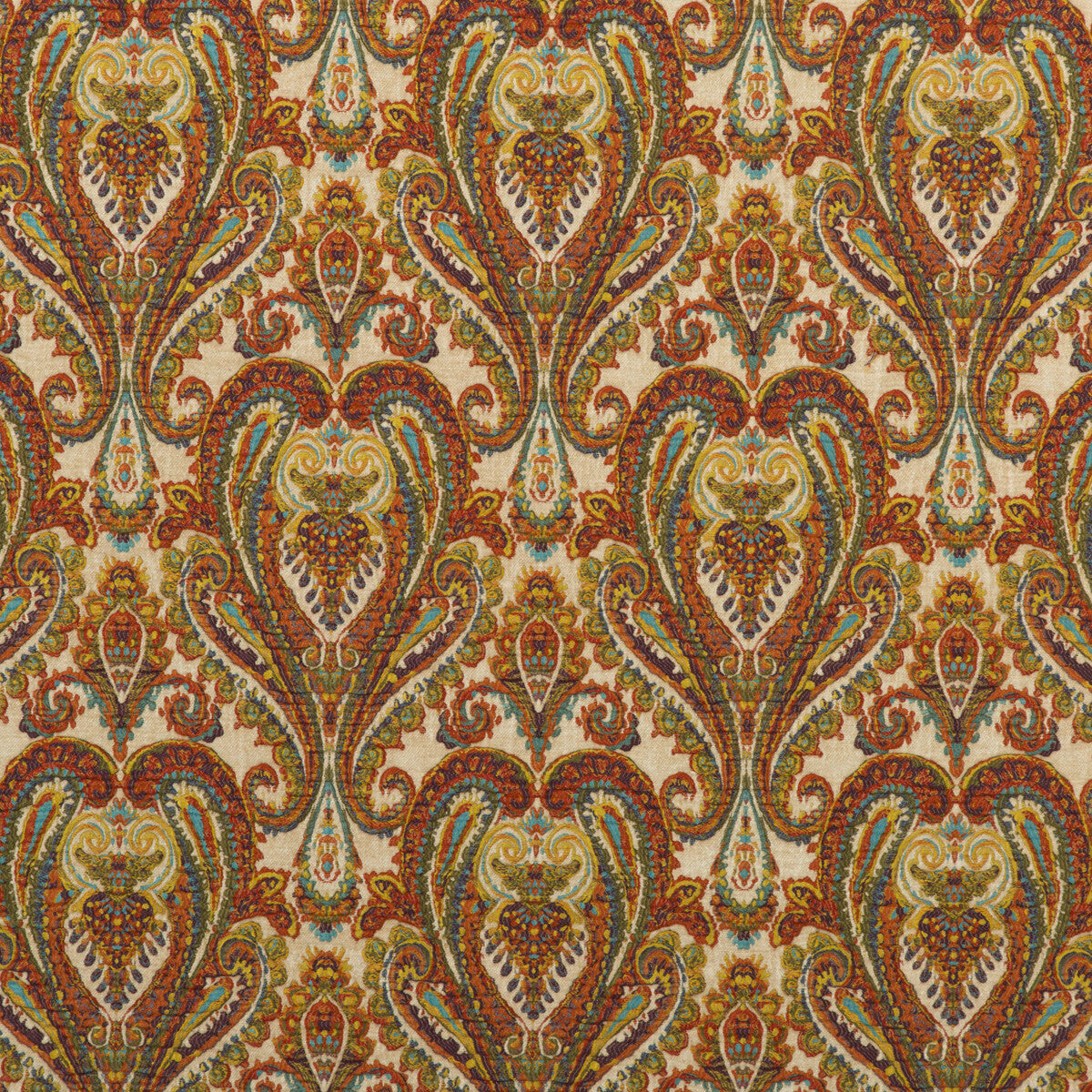 Bohemian Paisley fabric in multi color - pattern FD728.Y101.0 - by Mulberry in the Bohemian Romance collection