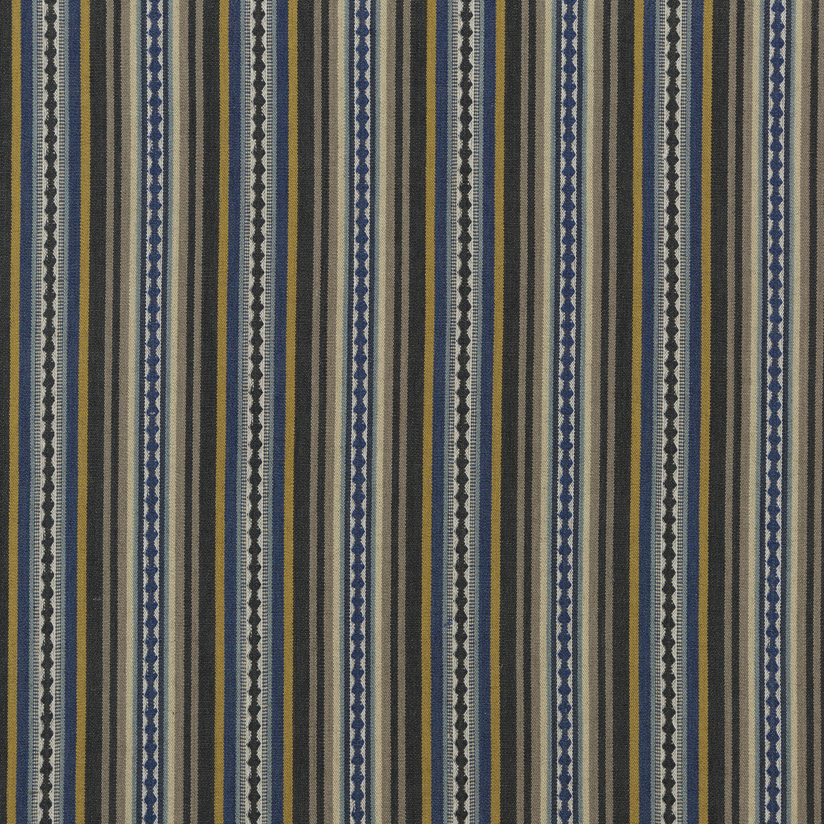 Dalton Stripe fabric in indigo/ochre color - pattern FD731.H51.0 - by Mulberry in the Festival collection