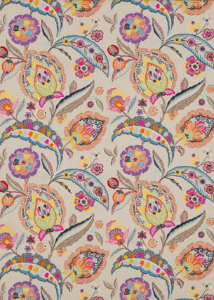 Oakwood fabric in multi color - pattern FD740.Y101.0 - by Mulberry in the Bohemian Travels collection