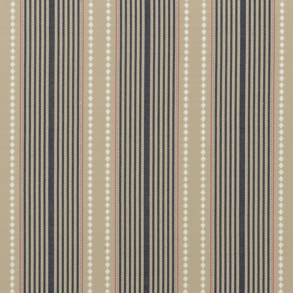 Brighton Stripe fabric in indigo/linen color - pattern FD753.H49.0 - by Mulberry in the Festival collection
