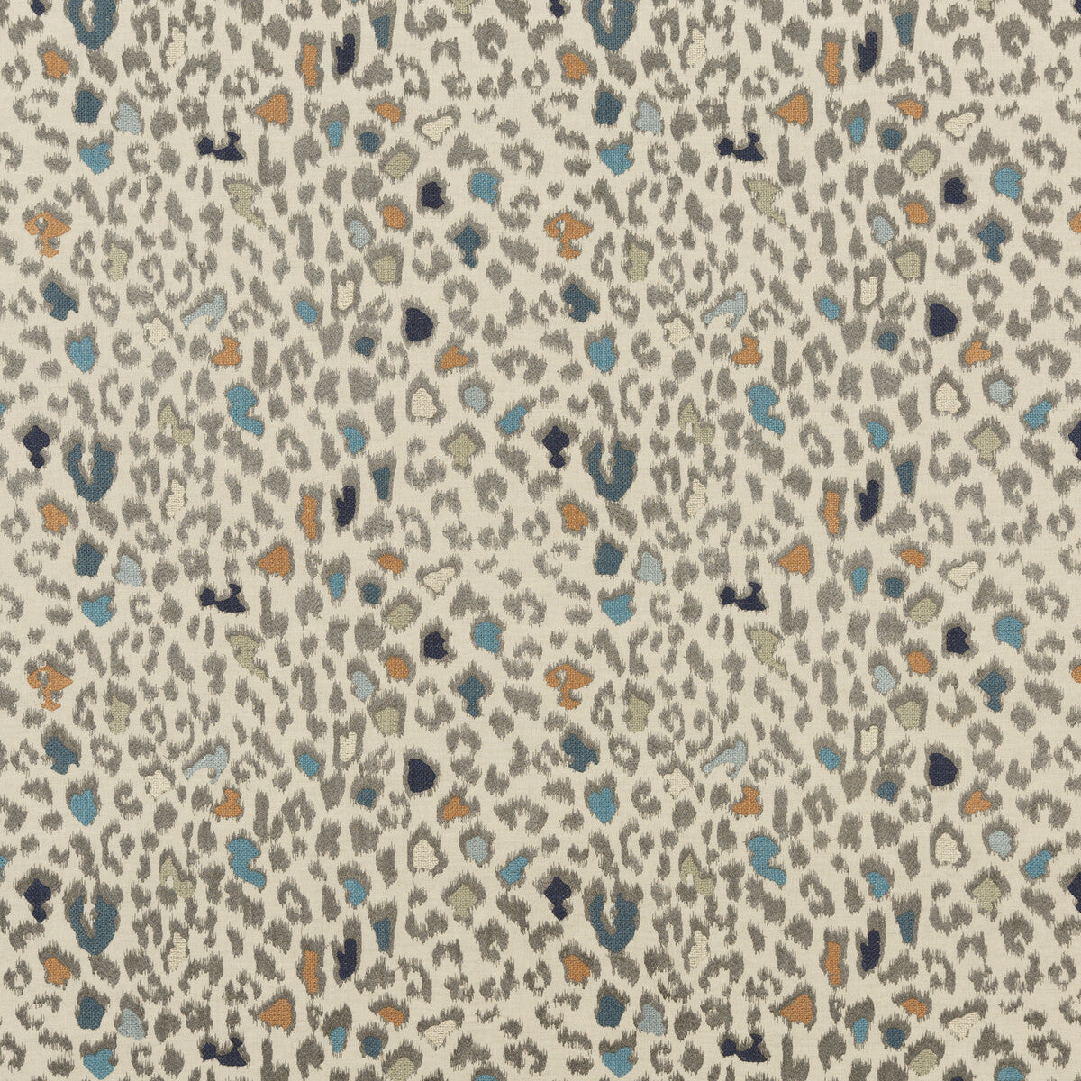 Animal Magic fabric in teal color - pattern FD764.R11.0 - by Mulberry in the Festival collection