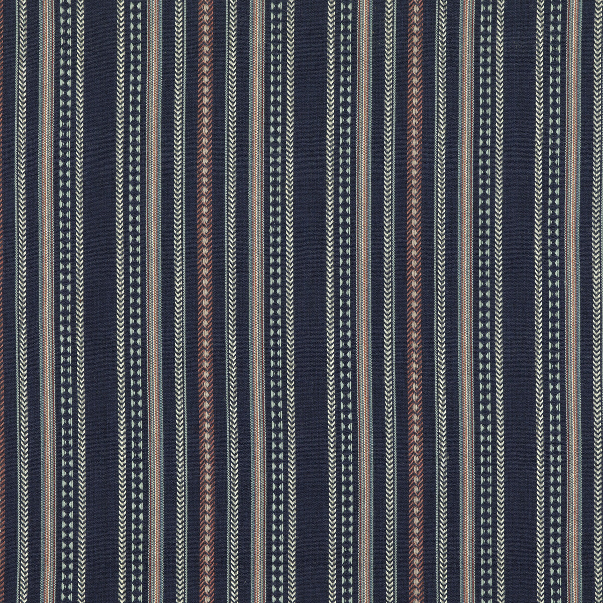 Racing Stripe fabric in indigo color - pattern FD788.H10.0 - by Mulberry in the Mulberry Stripes II collection