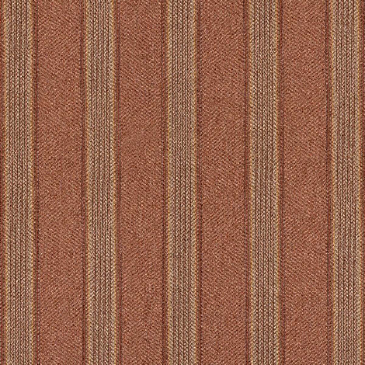 Moray Stripe fabric in russet color - pattern FD808.V55.0 - by Mulberry in the Mulberry Wools IV collection