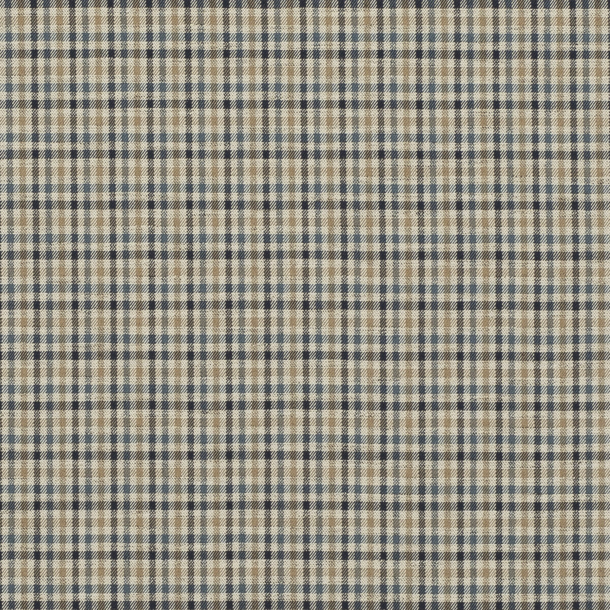 Babington Check fabric in indigo color - pattern FD810.H10.0 - by Mulberry in the Icons Fabrics collection