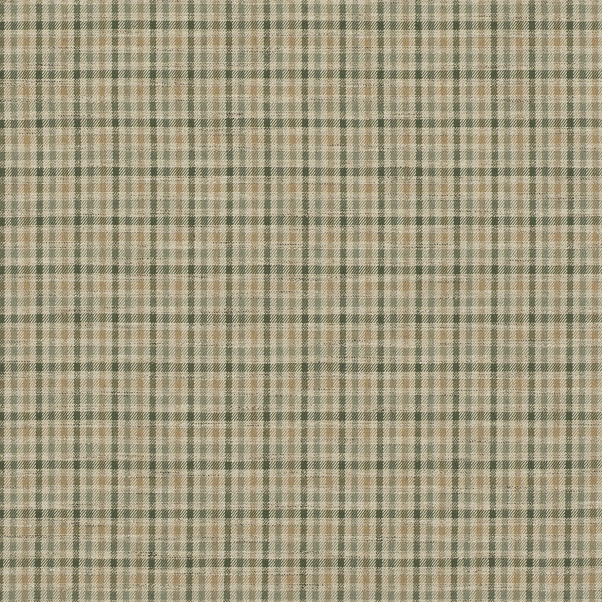 Babington Check fabric in green/sand color - pattern FD810.S25.0 - by Mulberry in the Icons Fabrics collection
