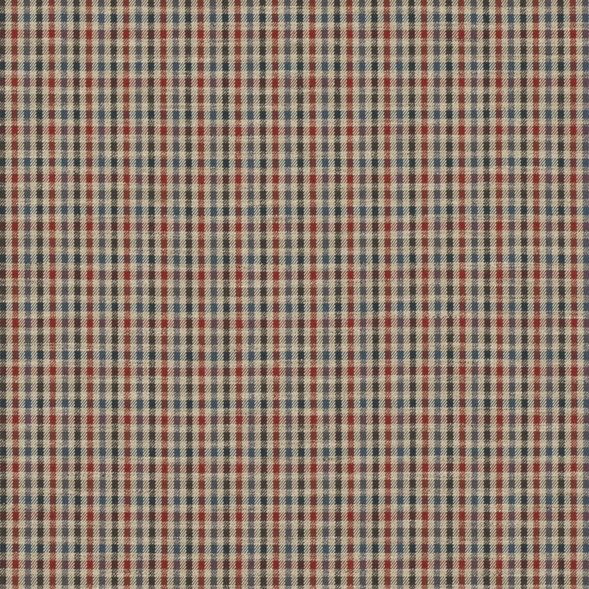 Babington Check fabric in red/blue color - pattern FD810.V110.0 - by Mulberry in the Icons Fabrics collection