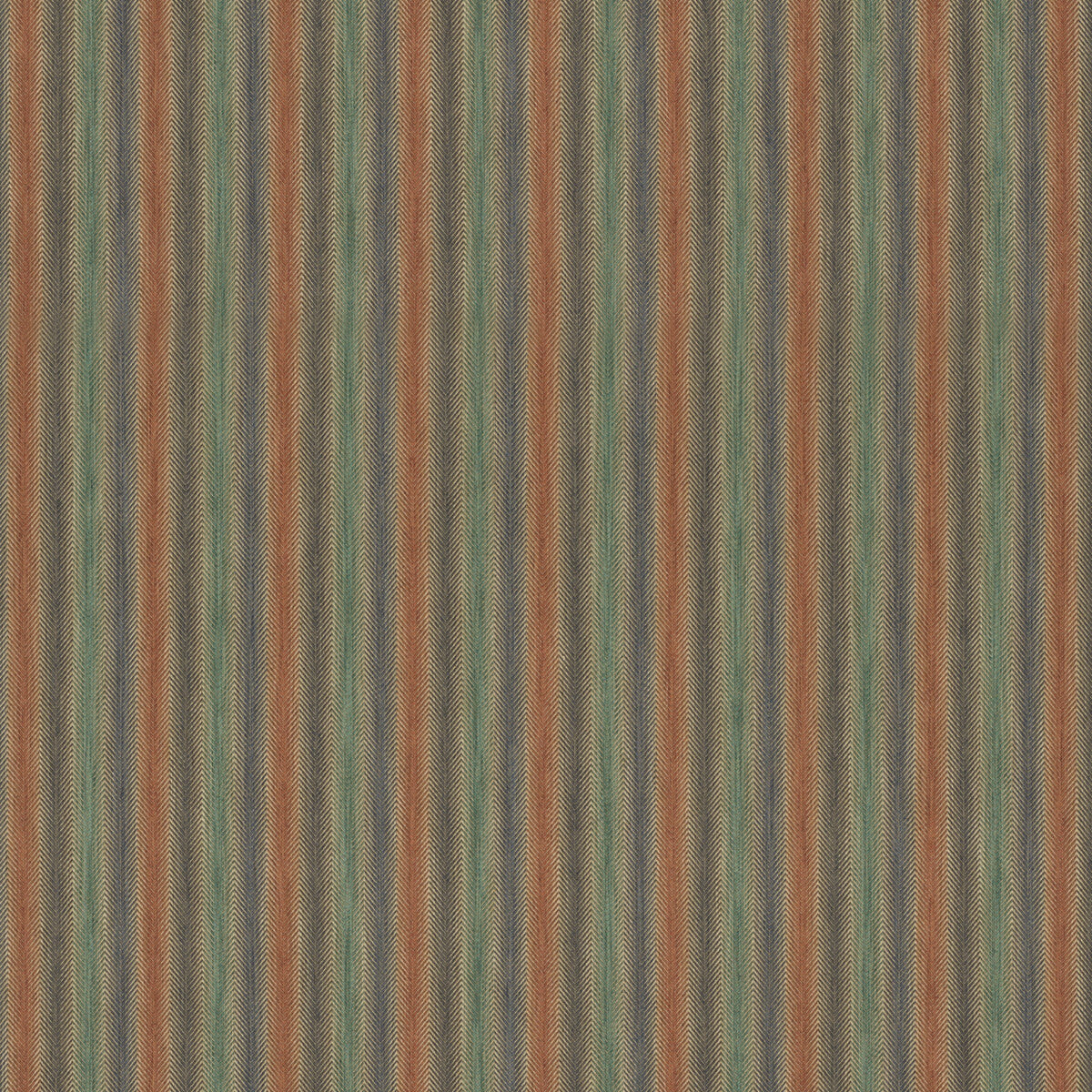 Shepton Stripe fabric in teal/spice color - pattern FD811.R50.0 - by Mulberry in the Icons Fabrics collection