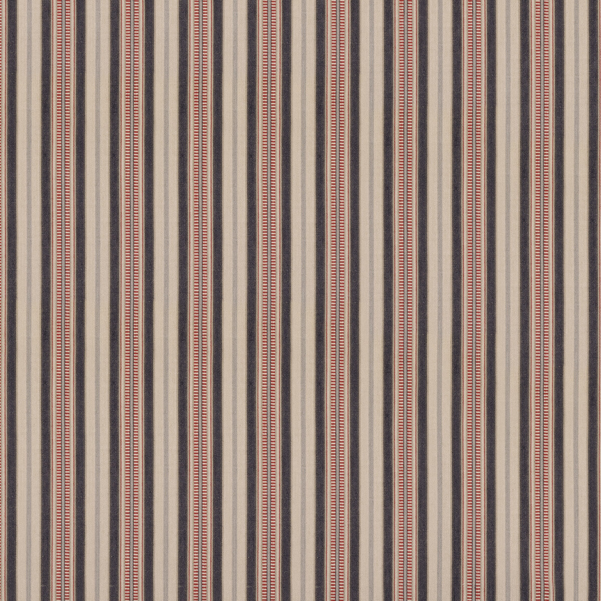 Shelter Stripe fabric in indigo/red color - pattern FD820.G103.0 - by Mulberry in the Westerly Stripes collection