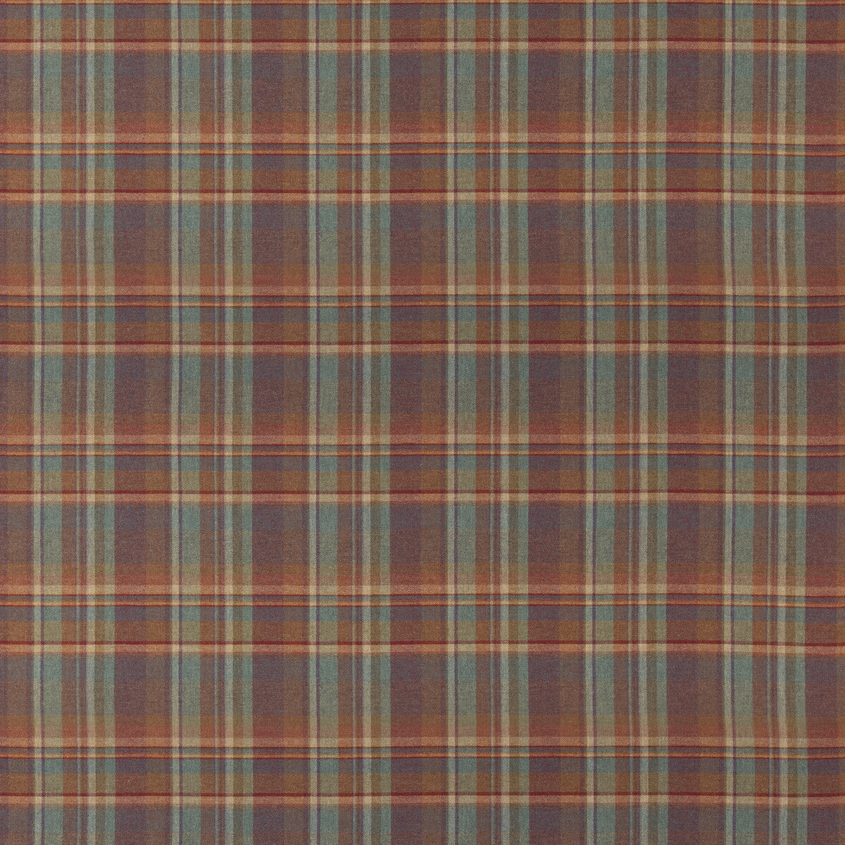 Lindisfarne Plaid fabric in red teal color - pattern number FD838.V87.0 - by Mulberry in the Mulberry Wools V collection