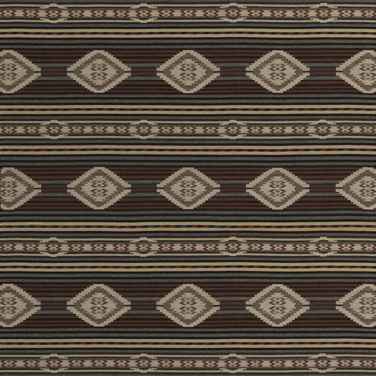 Harlech fabric in charcoal red color - pattern number FD840.A44.0 - by Mulberry in the Mulberry Wools V collection