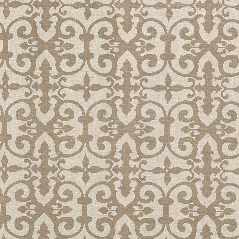 Ferne Park fabric in brown color - pattern number FERN002 - by Schumacher in the Veere Grenney collection