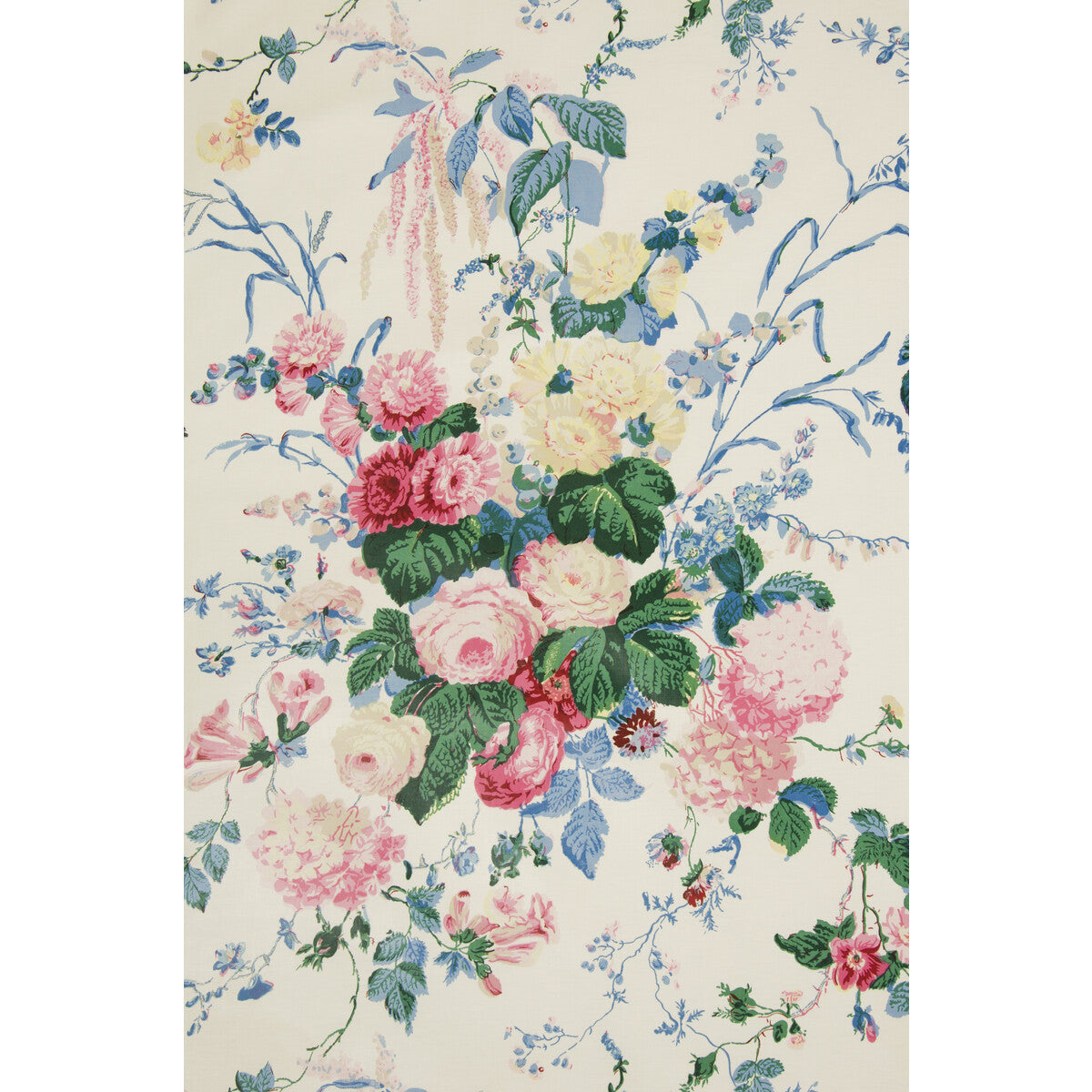 Floral Bouquet fabric in white color - pattern FLORAL BOUQUET.LJ.0 - by Lee Jofa