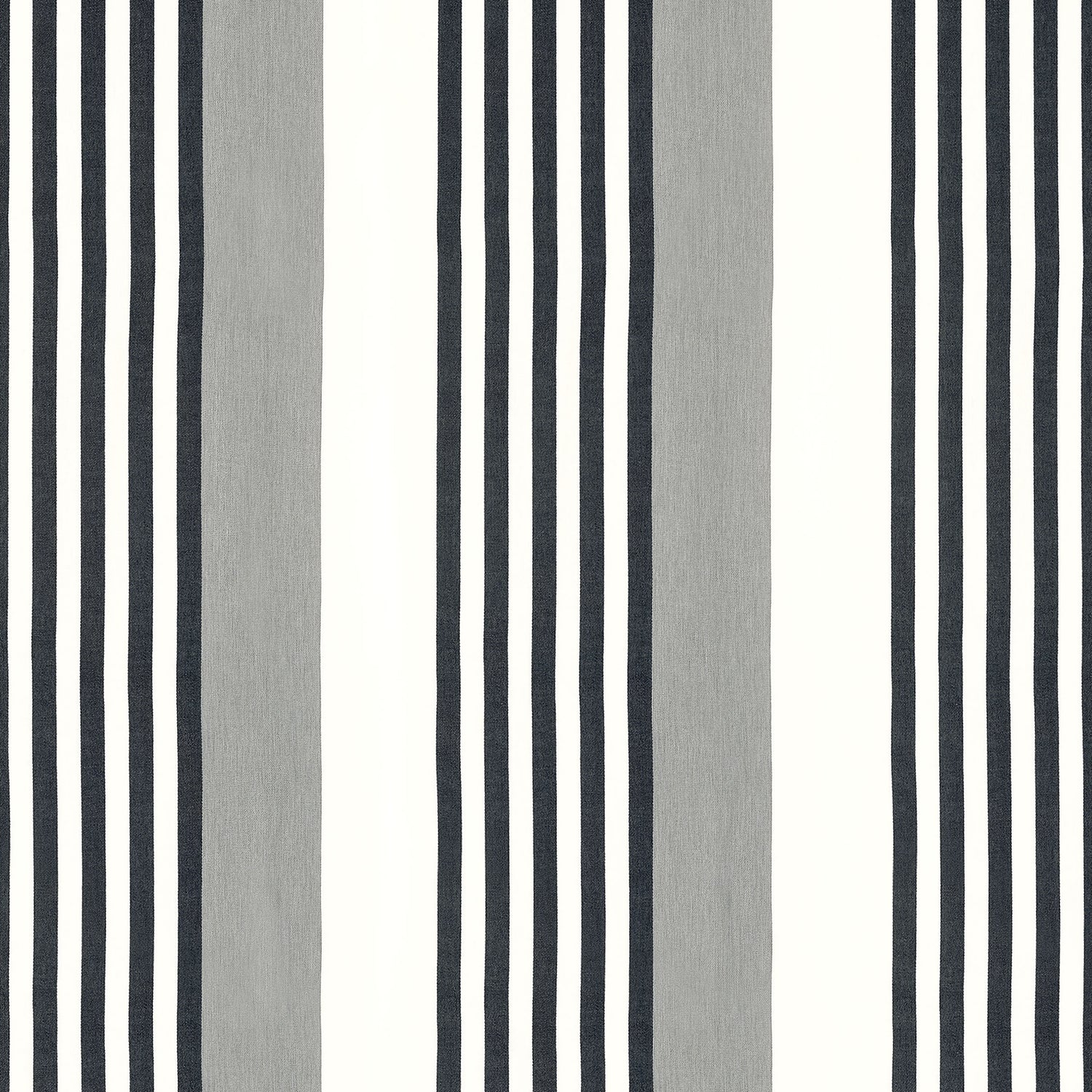 Riviera Stripe fabric in sterling and charcoal color - pattern number FWW81769 - by Thibaut in the Locale Wide Width collection