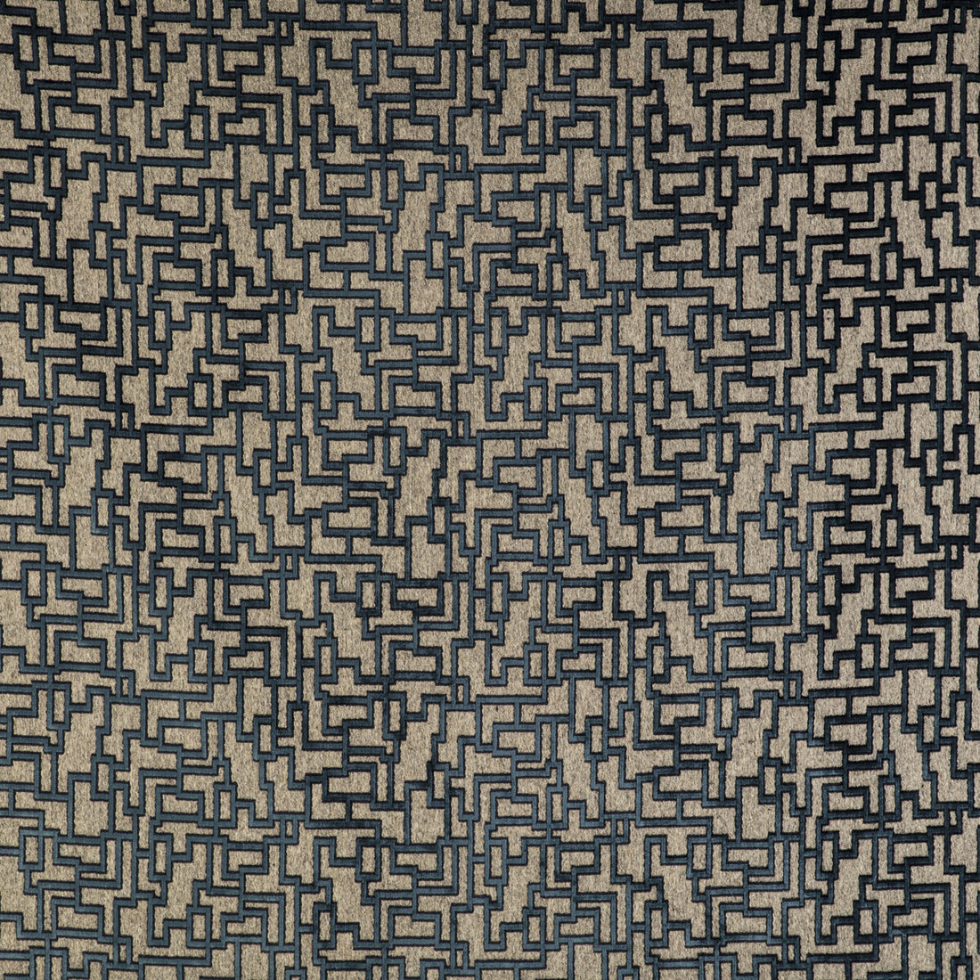 Laberinto fabric in azul color - pattern GDT5501.002.0 - by Gaston y Daniela in the Gaston Libreria collection