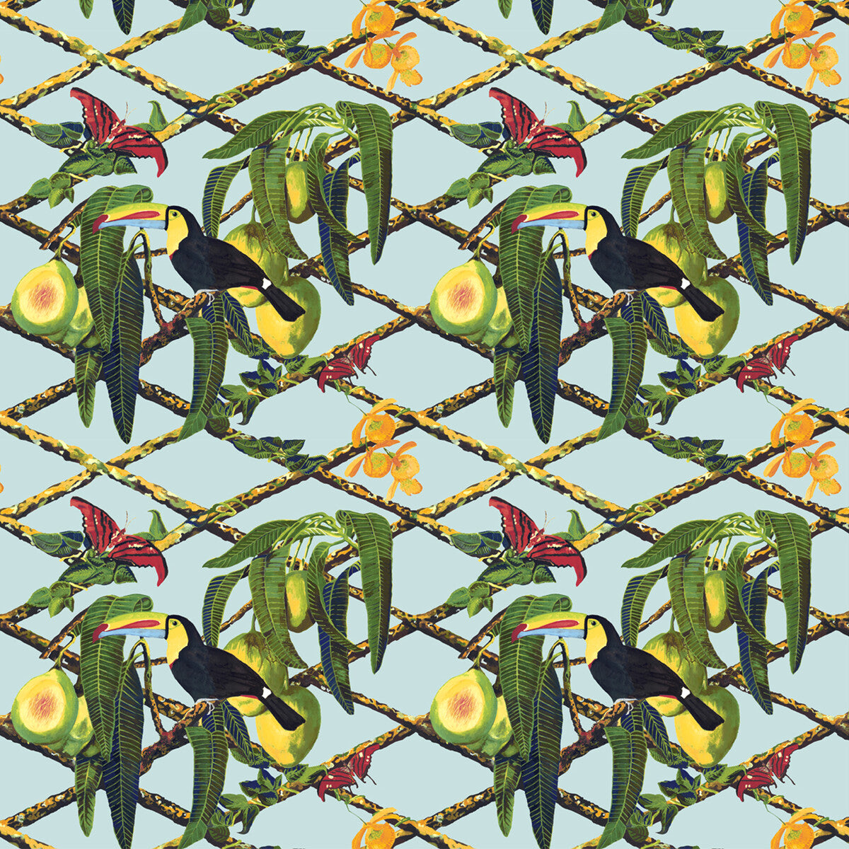 Tucan fabric in original color - pattern GDT5539.001.0 - by Gaston y Daniela in the Gaston Libreria collection