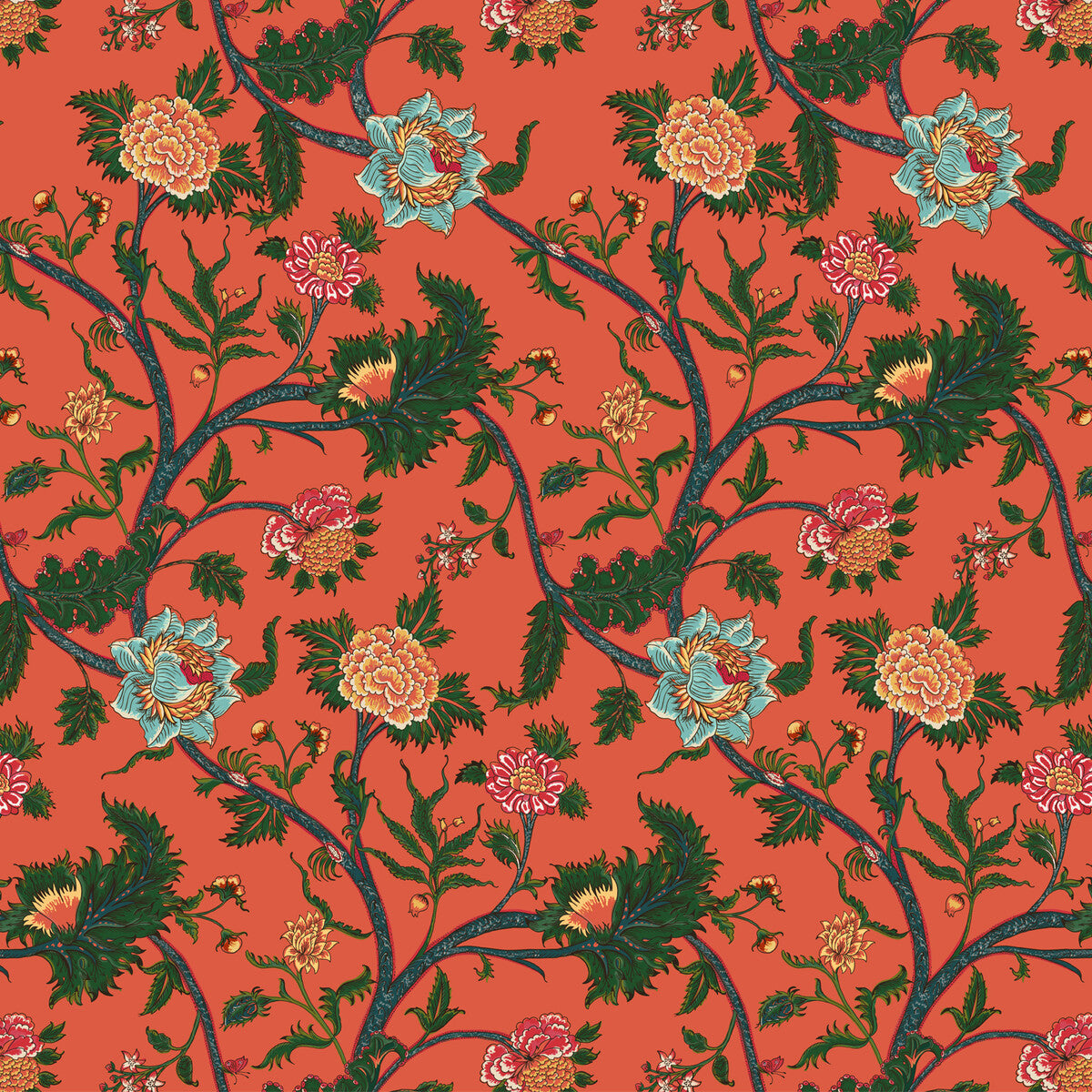Palampore fabric in coral color - pattern GDT5545.001.0 - by Gaston y Daniela in the Gaston Libreria collection