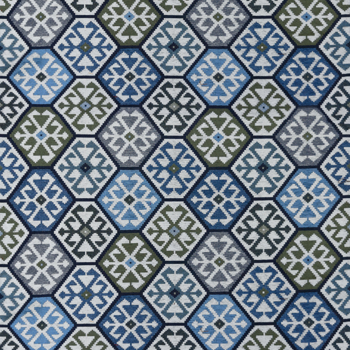 Tesalonica fabric in Verde/Azul color - pattern number GDT5796.003.0 - by Gaston Y Daniela in the Gaston Y Daniela Icaria collection