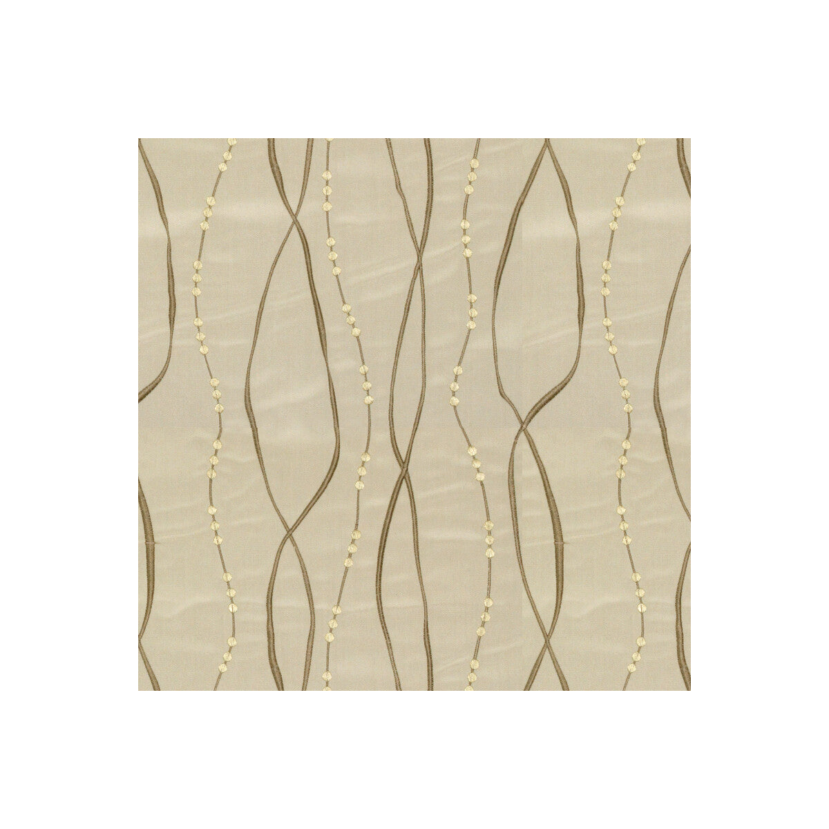 Entwine Emb fabric in taupe/lime color - pattern GWF-3221.411.0 - by Lee Jofa Modern in the Ventana Solarium collection