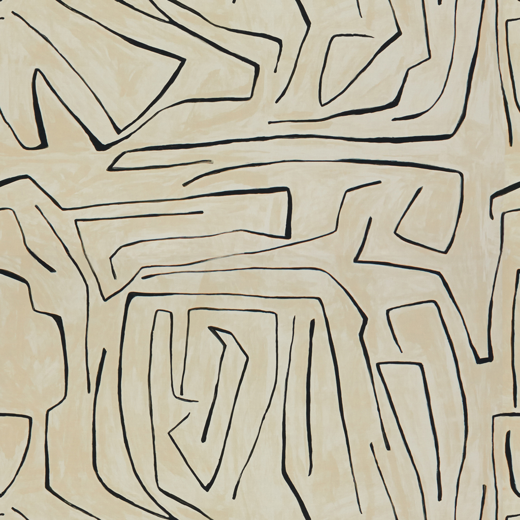 Graffito fabric in linen/onyx color - pattern GWF-3530.18.0 - by Lee Jofa Modern in the Kelly Wearstler III collection