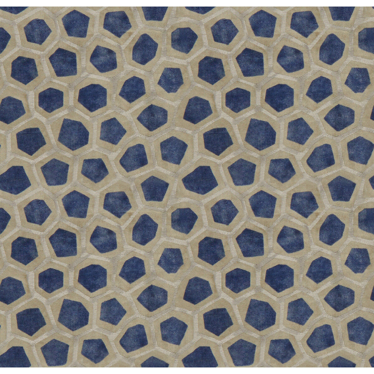 Hexagon Velvet fabric in sapphire color - pattern GWF-3705.1650.0 - by Lee Jofa Modern in the Prism collection