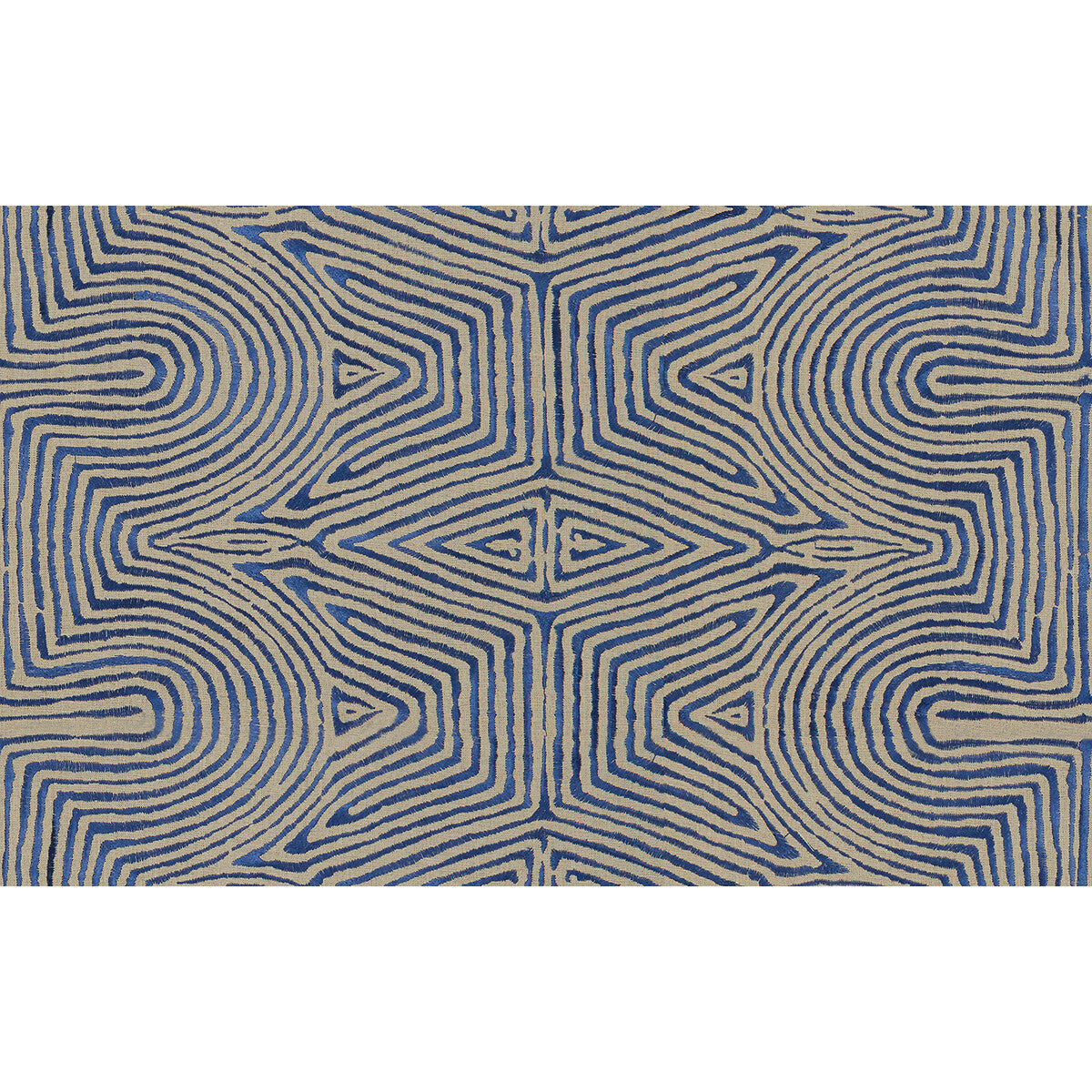 Julia Emb fabric in flax/blue color - pattern GWF-3708.1650.0 - by Lee Jofa Modern in the Prism collection